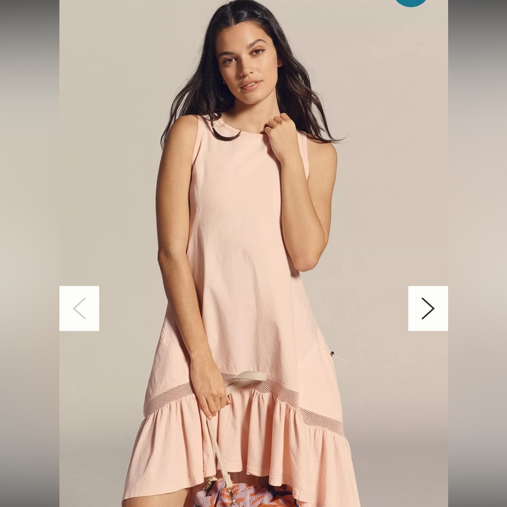 Anthropologie Daily Practice Hill Up Tiered High-Low Midi Dress Size Medium